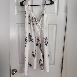 SHEIN White Floral Midi Dress